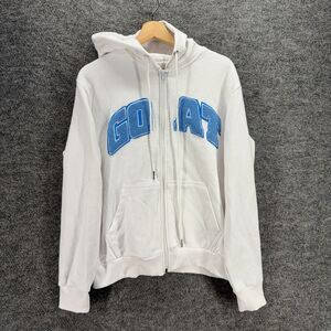 New Sneak Gallery Full Zip Hoodie Women M Medium White Hooded Long Sleeve Cotton